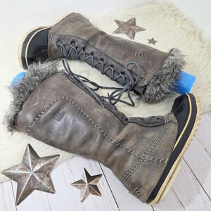 Sorel Women's Cate the Great Knee High Waterproof Winter Snow Boots gray size 7